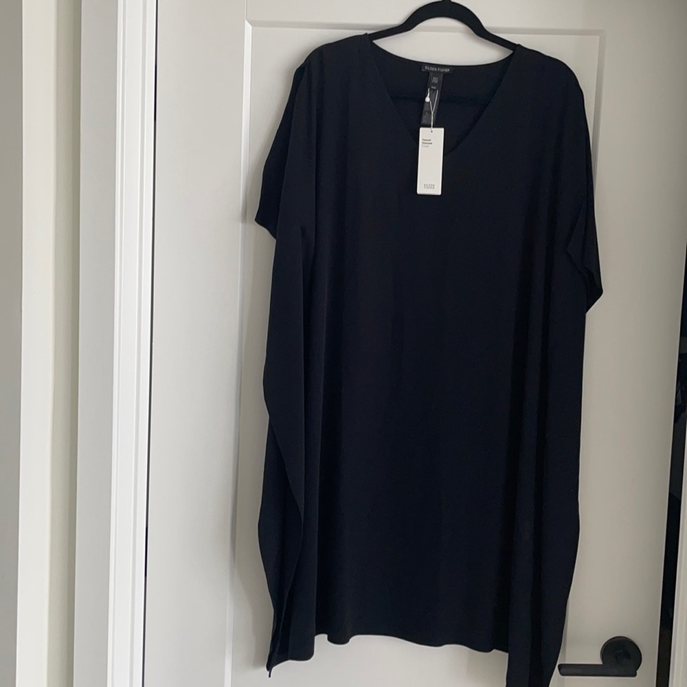 Eileen Fisher tensely viscose caftan dress sz M